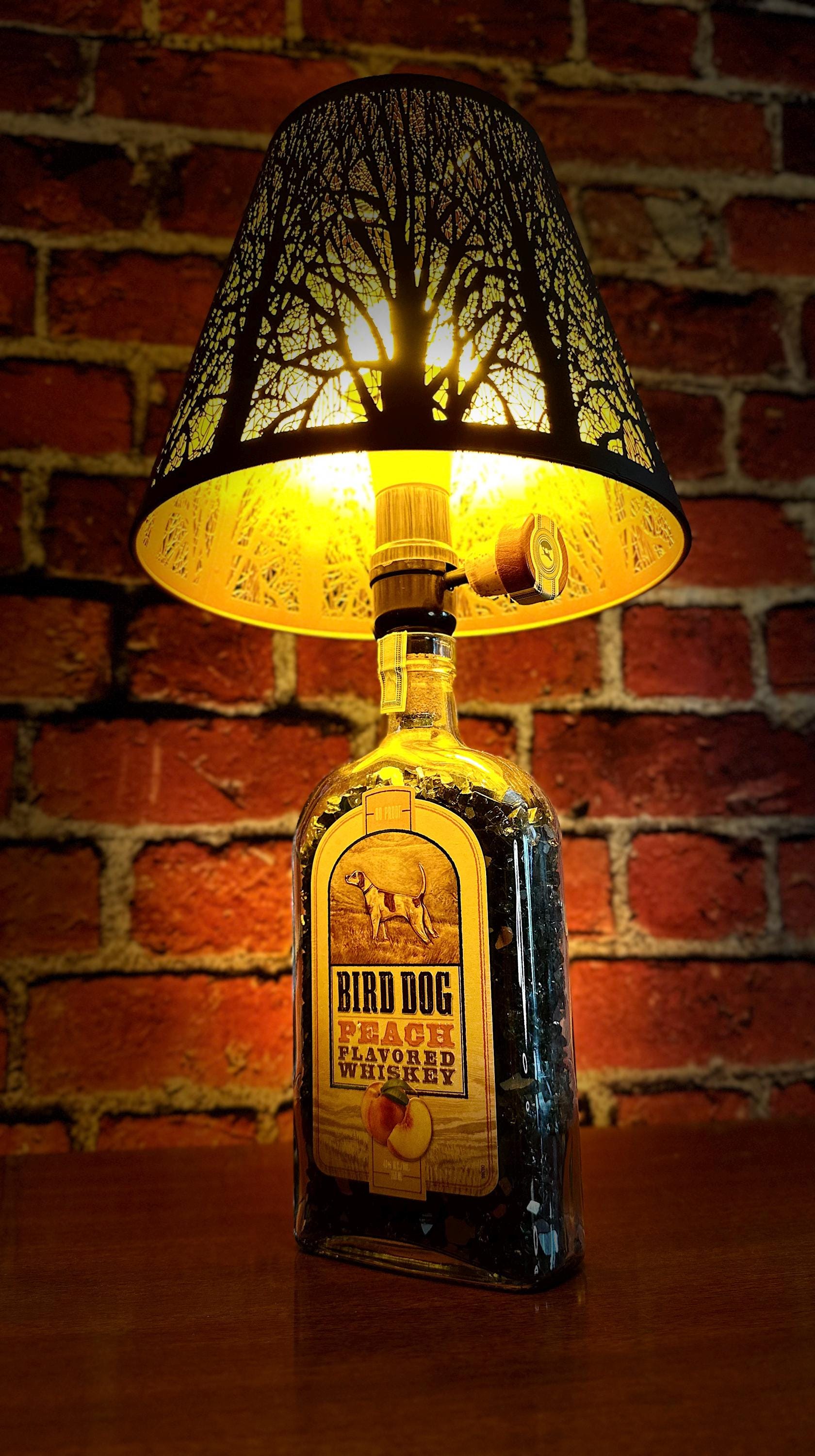 Bird Dog Peach | Upcycled Whiskey Bottle Lamp