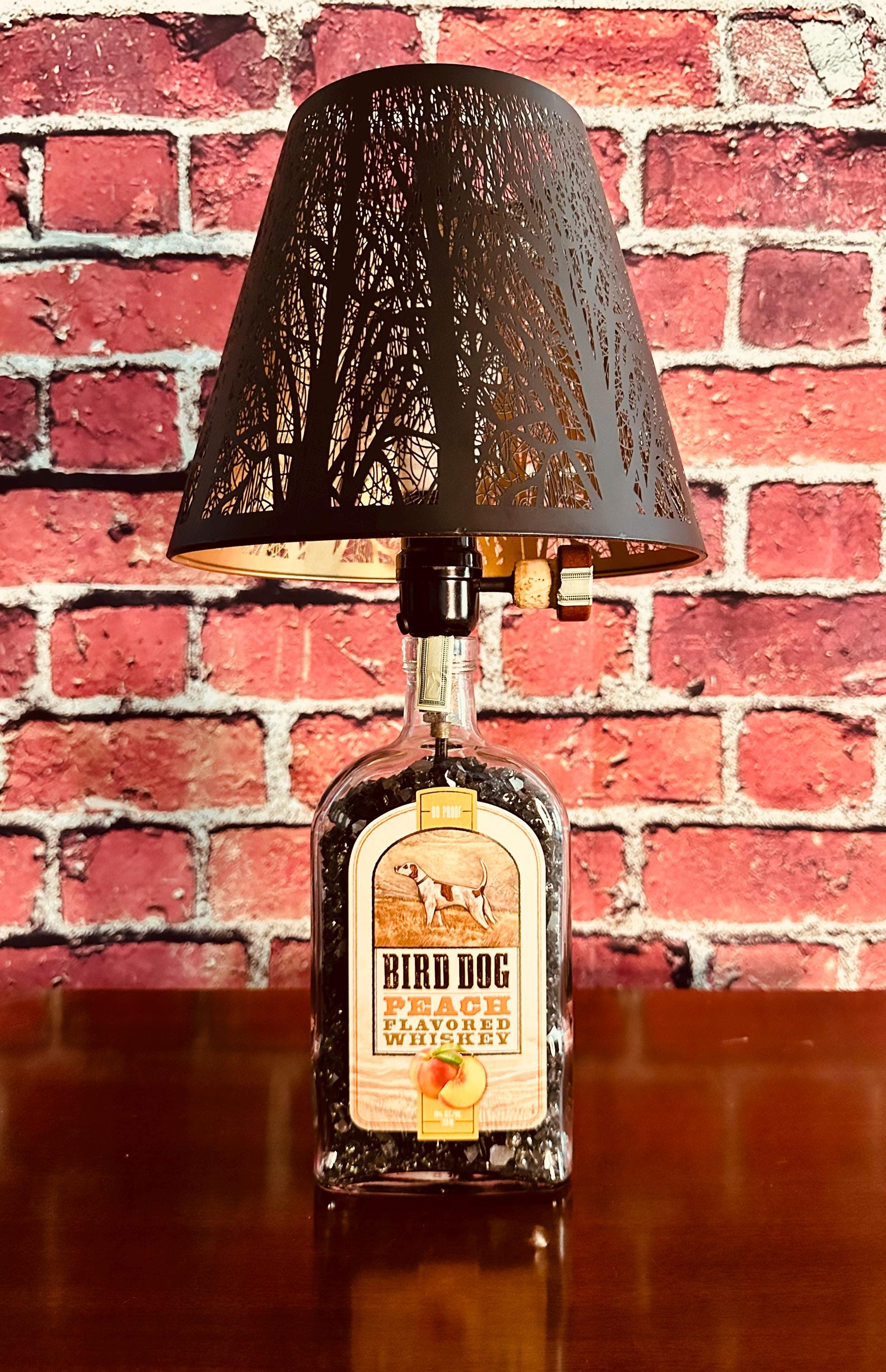 Bird Dog Peach | Upcycled Whiskey Bottle Lamp