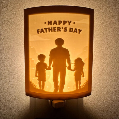 Happy Father's Day (Illustrated) | Lithophane Night Light