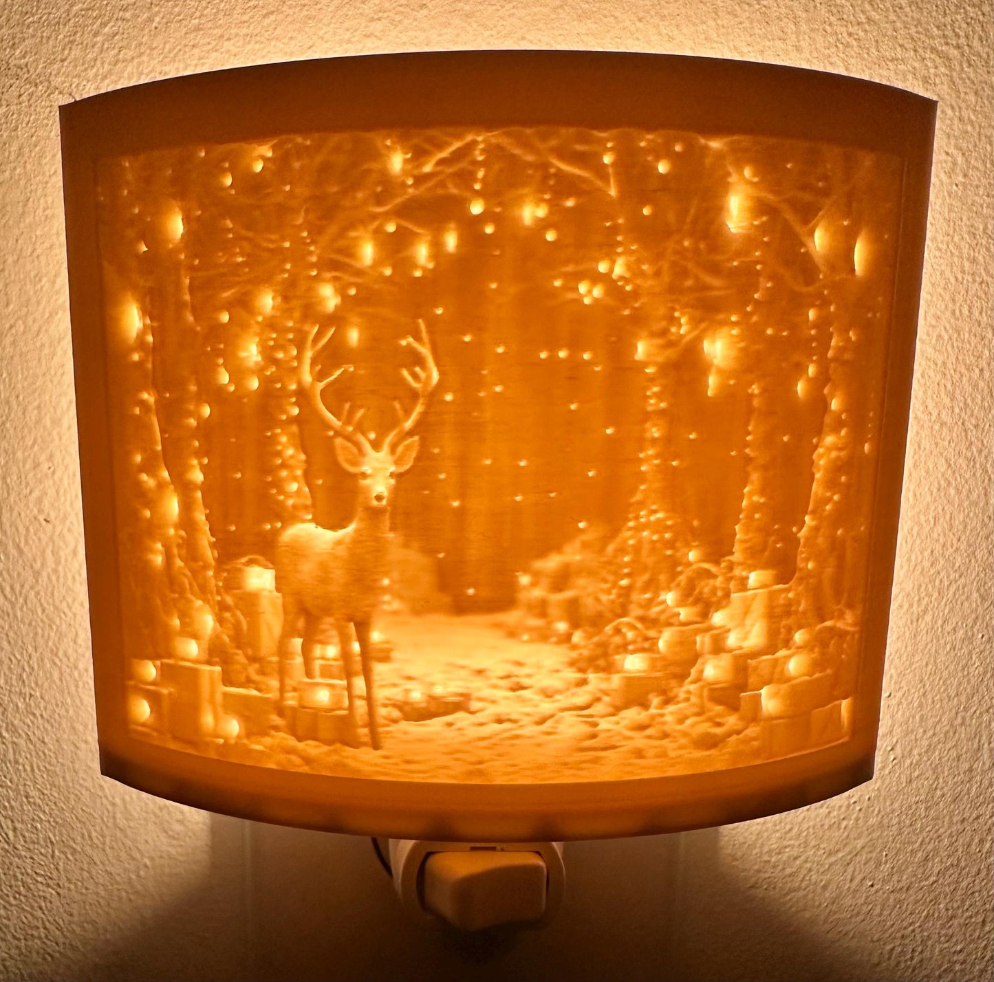 Reindeer in Magical Forest | Lithophane Night Light