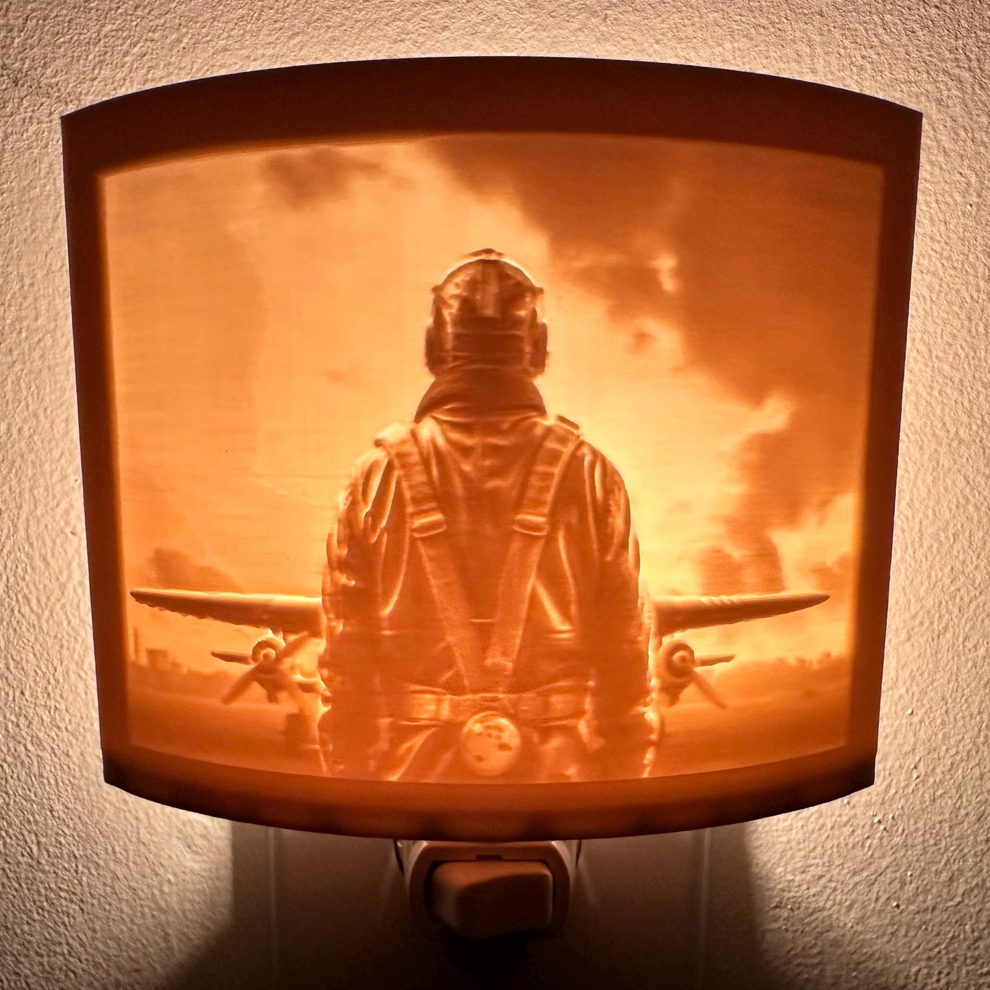 Vintage Male Pilot | Lithophane Night Light