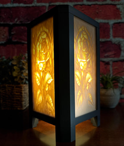 Stained Glass Flower | Lithophane Lamp