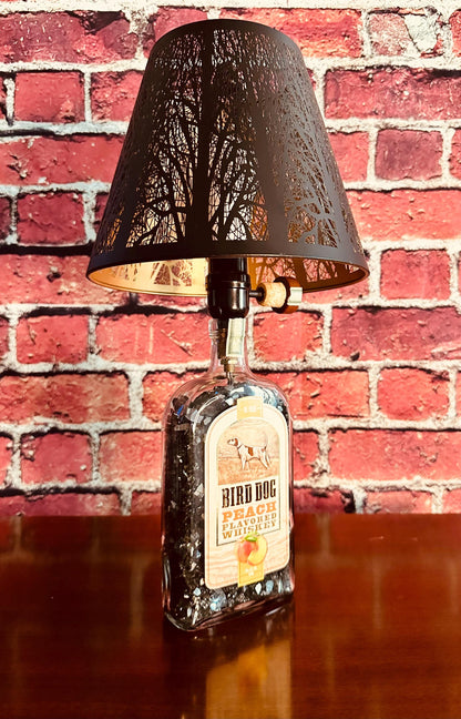 Bird Dog Peach | Upcycled Whiskey Bottle Lamp