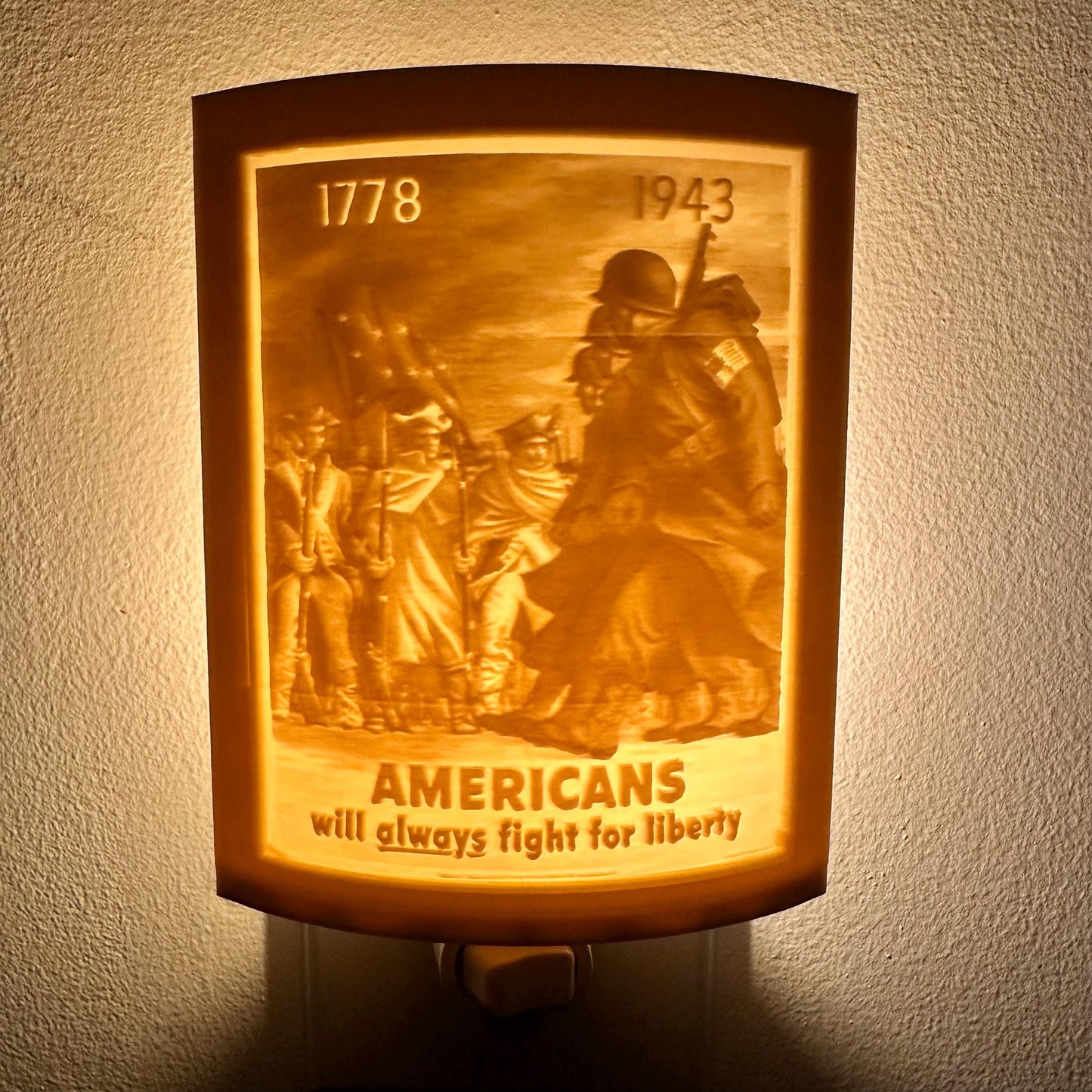 Americans Will Always Fight For Liberty | Lithophane Night Light