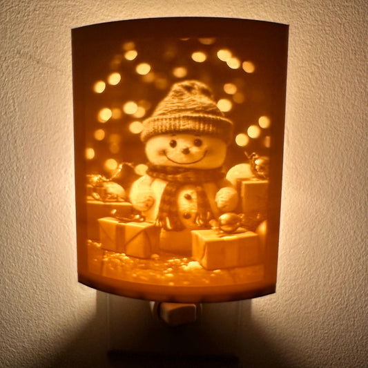 Snowman With Gifts | Lithophane Night Light