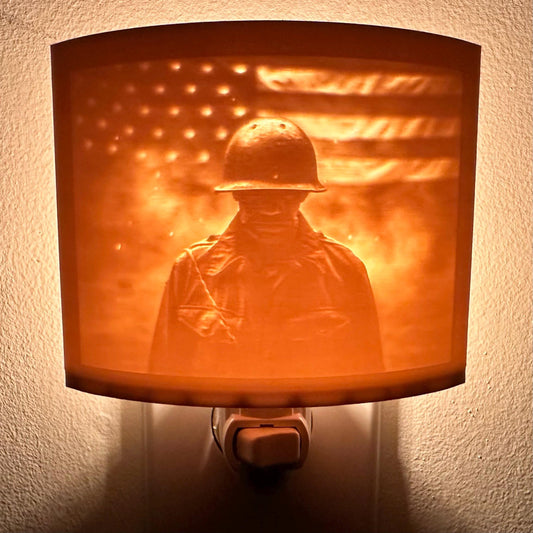 Soldier With Flag | Lithophane Night Light