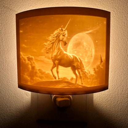 Unicorn With Moon | Lithophane Night Light