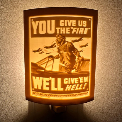 We'll Give 'Em Hell | Lithophane Night Light