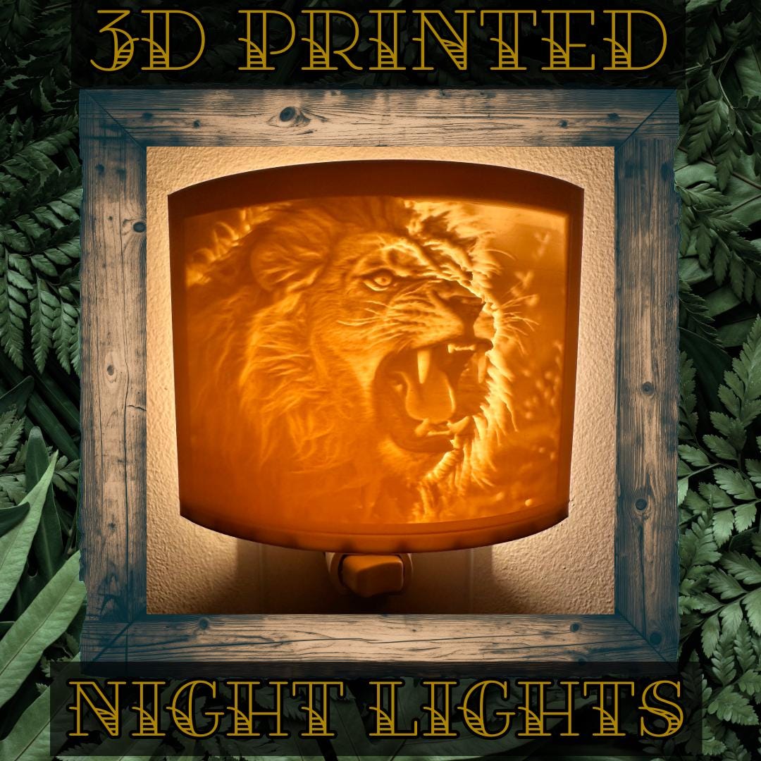 Predators | Animal Night Lights | 3D Printed Wildlife Decor