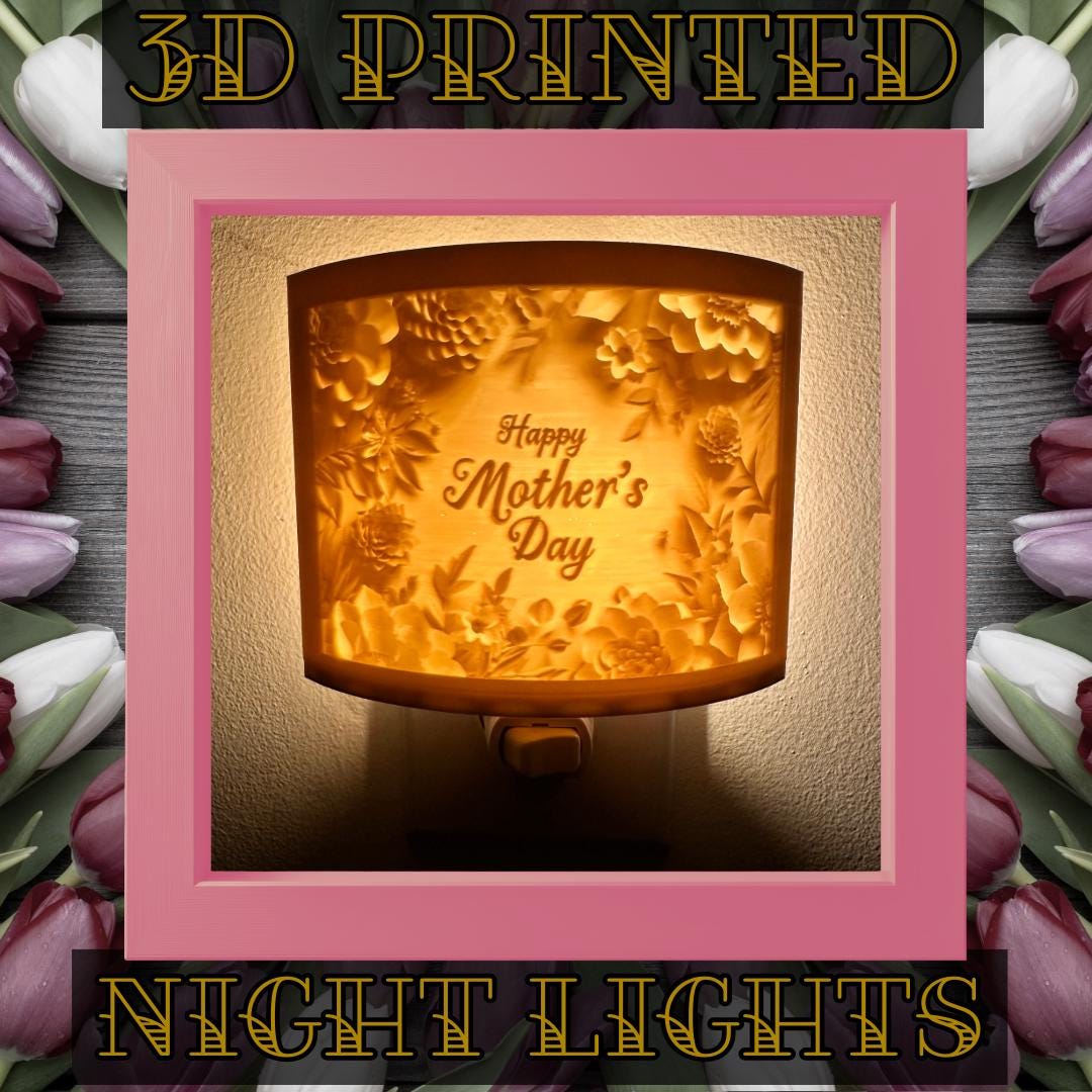 Mother's Day Night Lights | 3D Printed Mom Gift