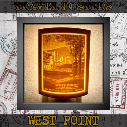 Vintage Travel Poster Night Lights | 3D Printed Retro Decor