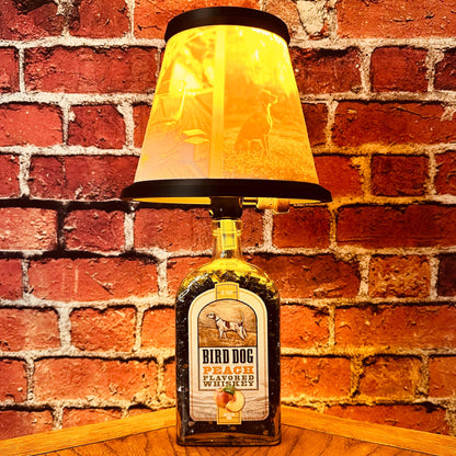 Bird Dog Peach Whiskey Bottle Lamp| Metal or 3D Printed Shade | Upcycled Bar Decor