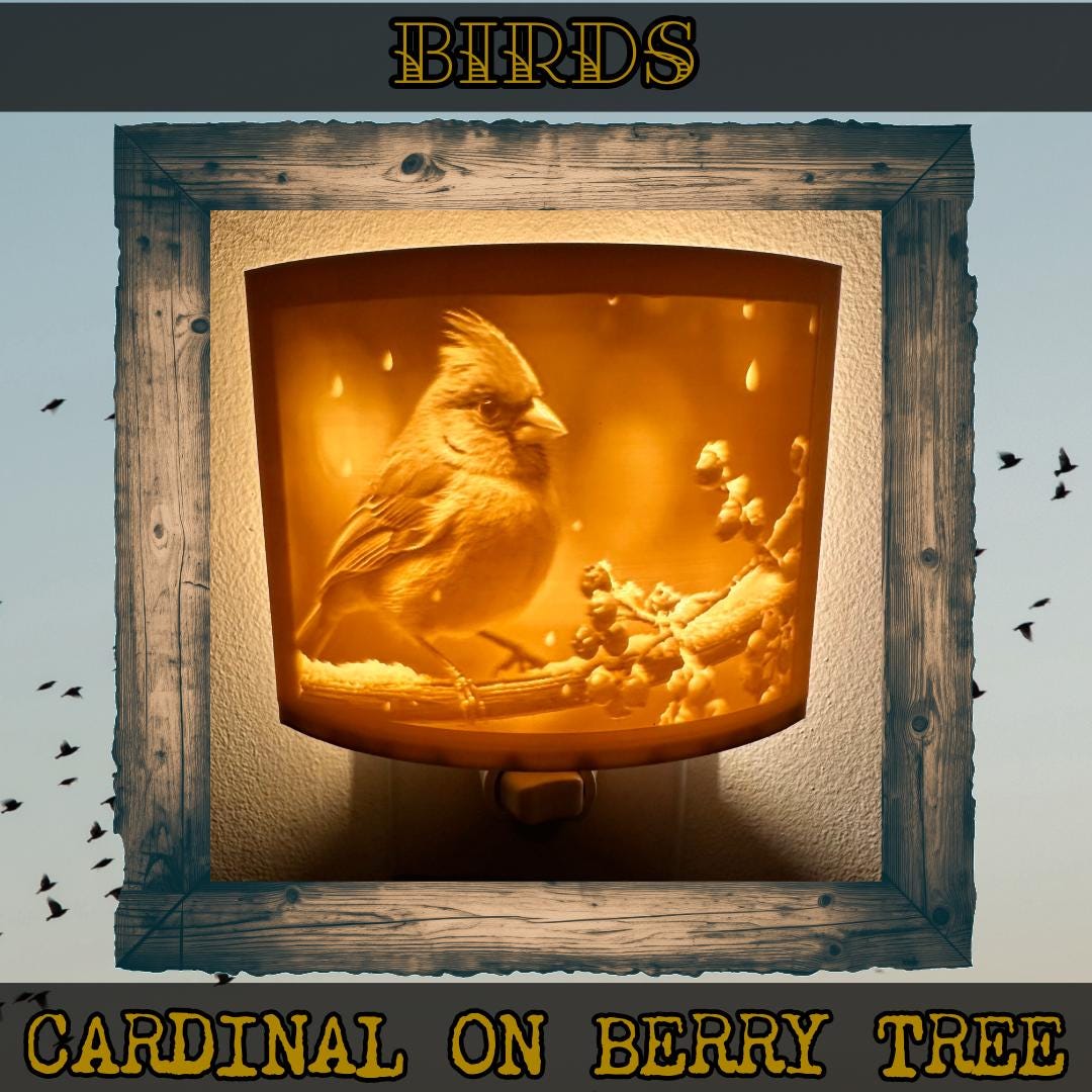 Birds | Animal Night Lights | 3D Printed Avian Wildlife Decor