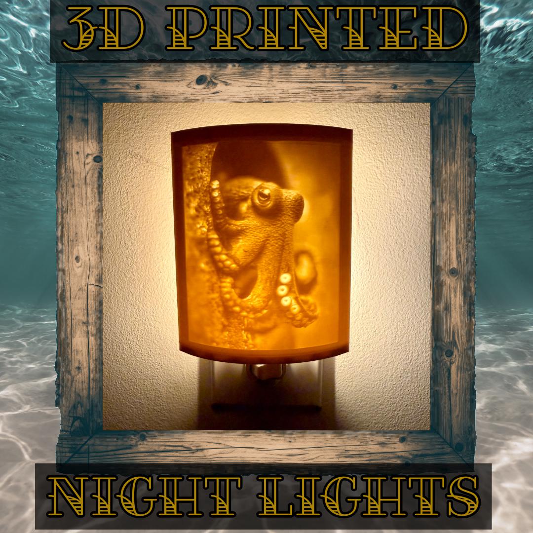 Sea Creatures | Animal Night Lights | 3D Printed Ocean Wildlife Decor