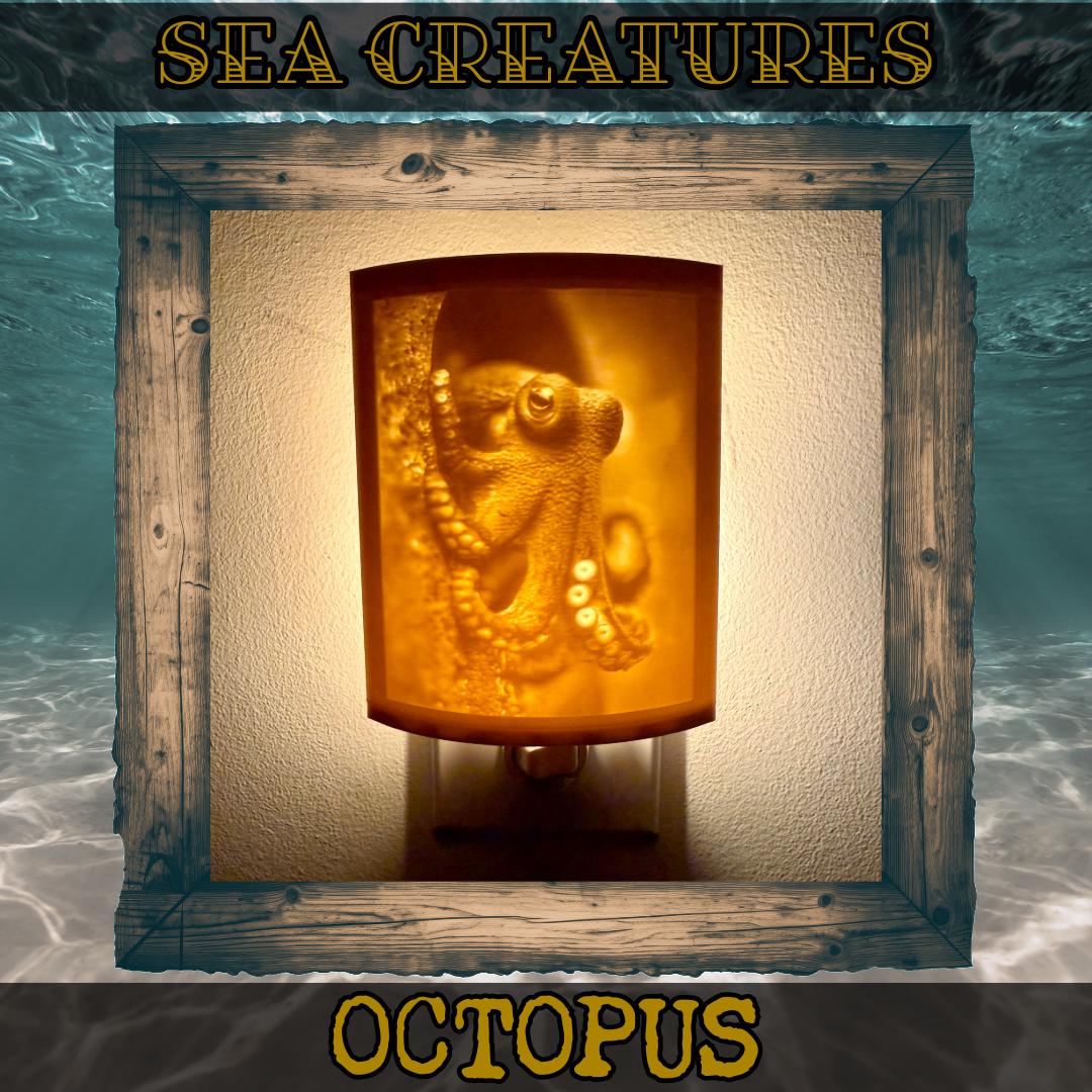 Sea Creatures | Animal Night Lights | 3D Printed Ocean Wildlife Decor