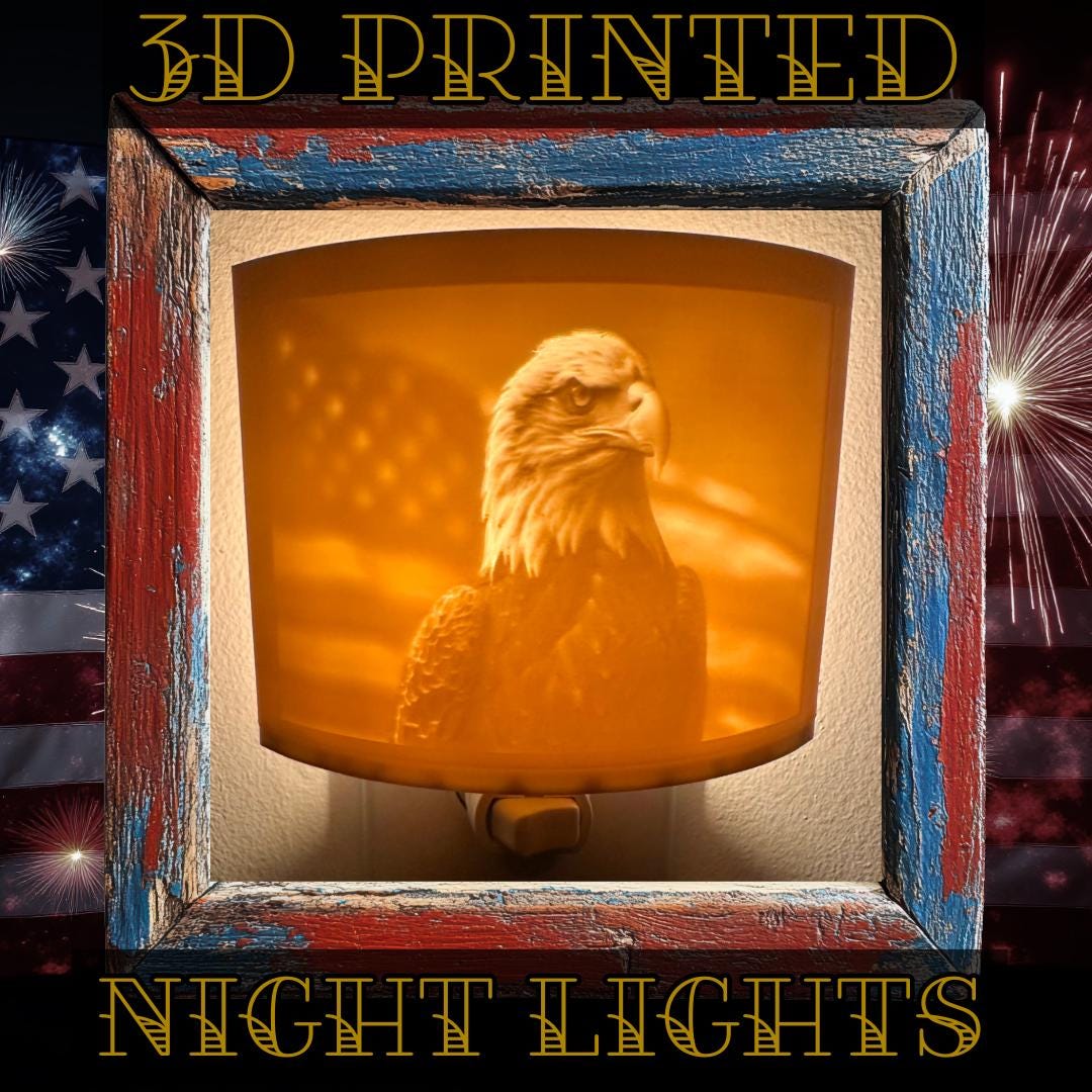 Patriotic Night Lights | 3D Printed American Pride Decor