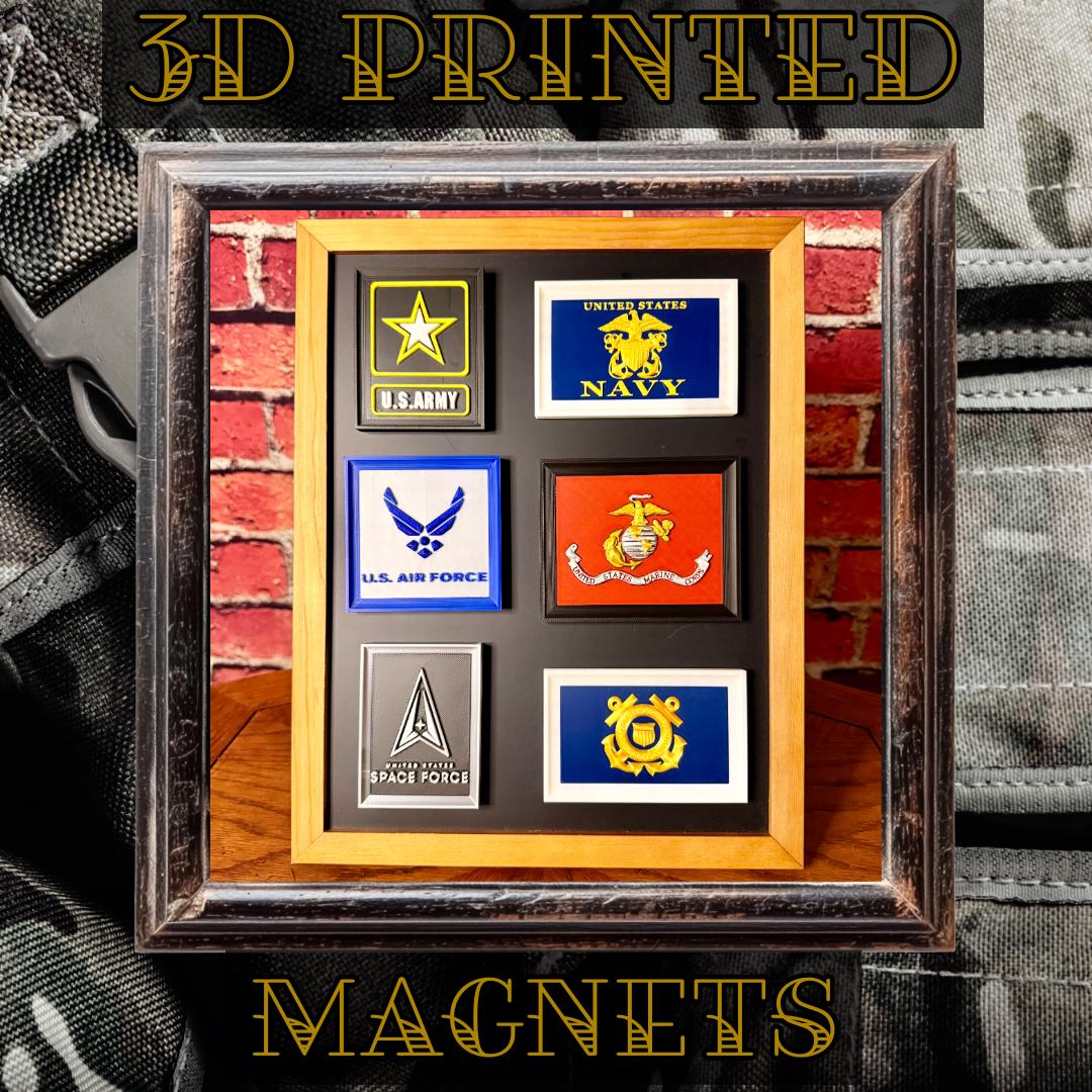 US Military Branch Magnets | 3D Printed Military Decor