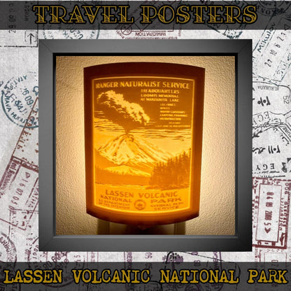Vintage Travel Poster Night Lights | 3D Printed Retro Decor