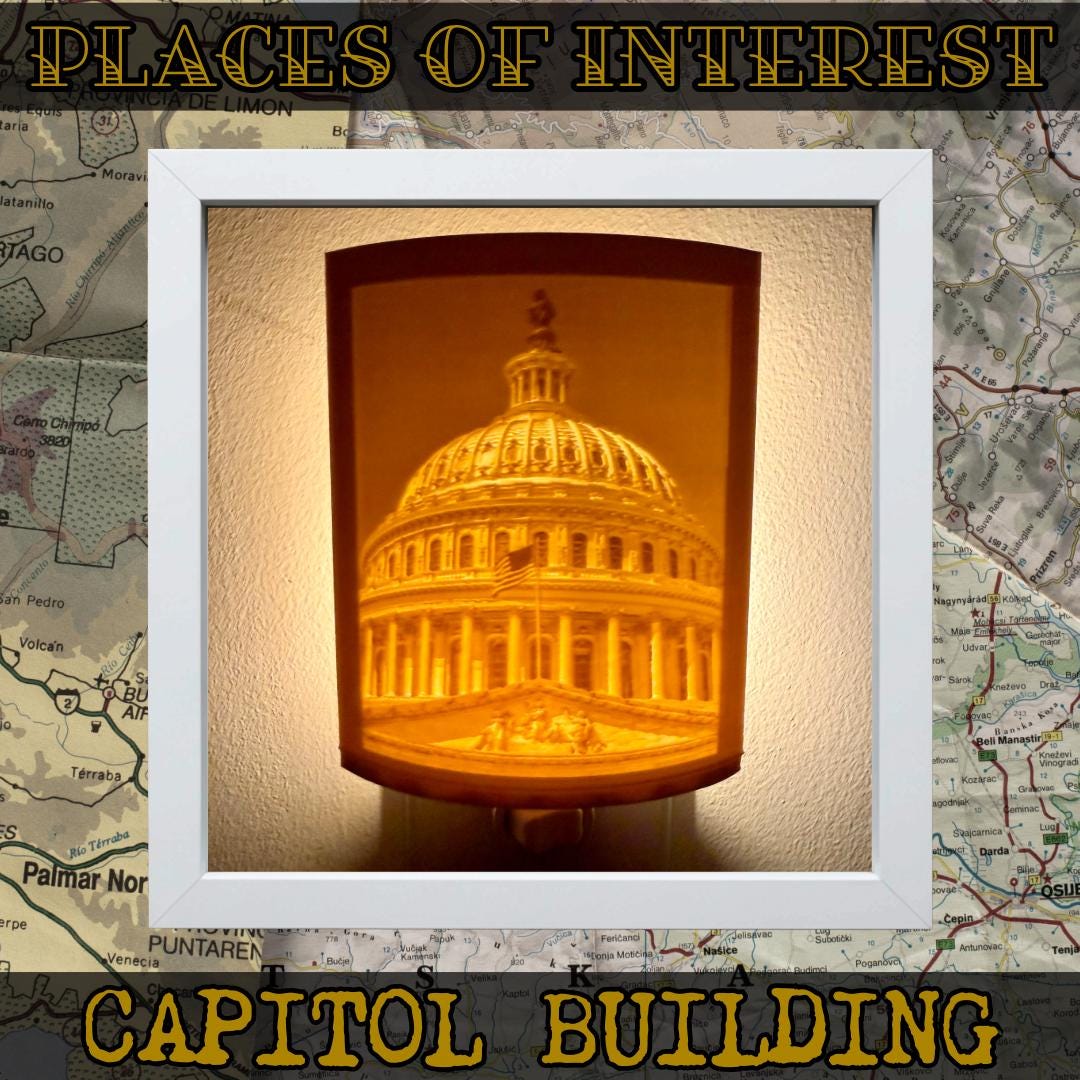 Local Sights Night Lights | 3D Printed Washington D.C. Decor