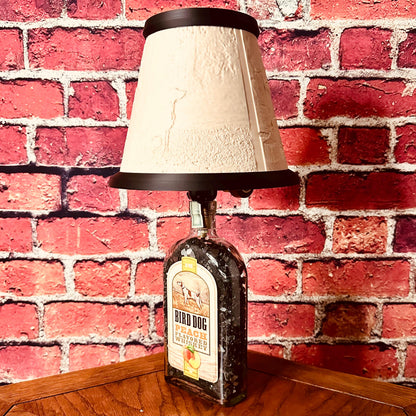 Bird Dog Peach Whiskey Bottle Lamp| Metal or 3D Printed Shade | Upcycled Bar Decor