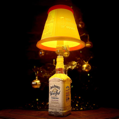 Jack Daniel's Winter Jack Bottle Lamp | Upcycled Holiday Bar Decor