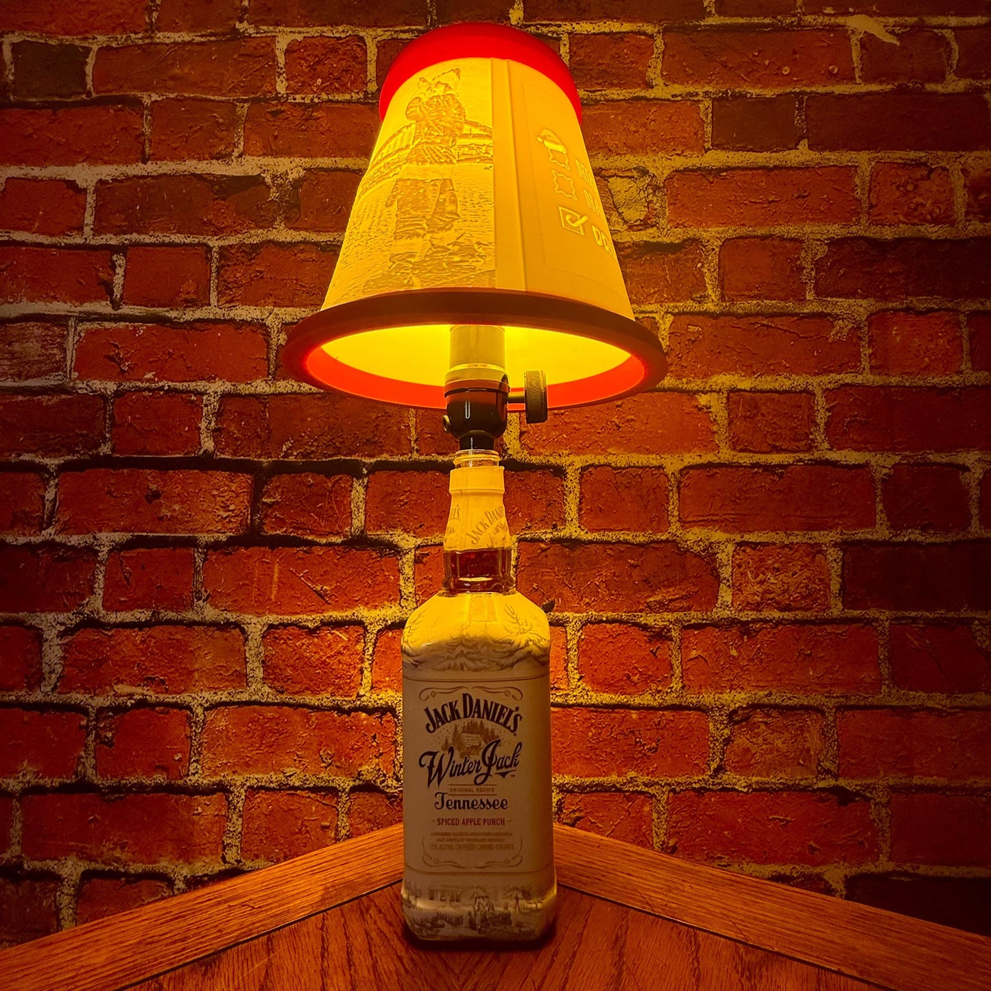 Jack Daniel's Winter Jack Bottle Lamp | Upcycled Holiday Bar Decor