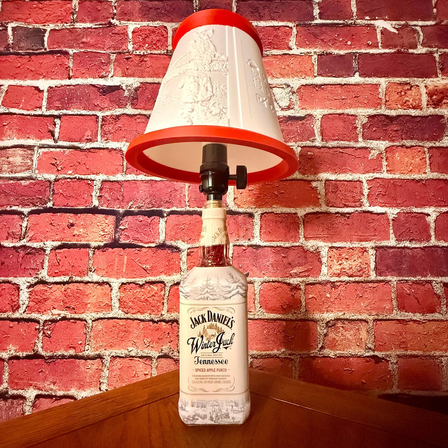Jack Daniel's Winter Jack Bottle Lamp | Upcycled Holiday Bar Decor