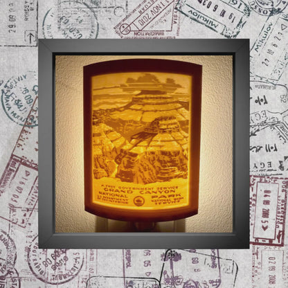 Vintage Travel Poster Night Lights | 3D Printed Retro Decor